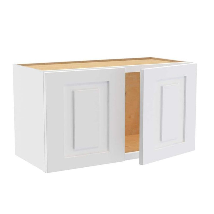 Home Decorators Collection Grayson 24 in. W x 24 in. D x 15 in. H Assembled Plywood Wall Bridge Kitchen Cabinet in Pacific White with Soft Close