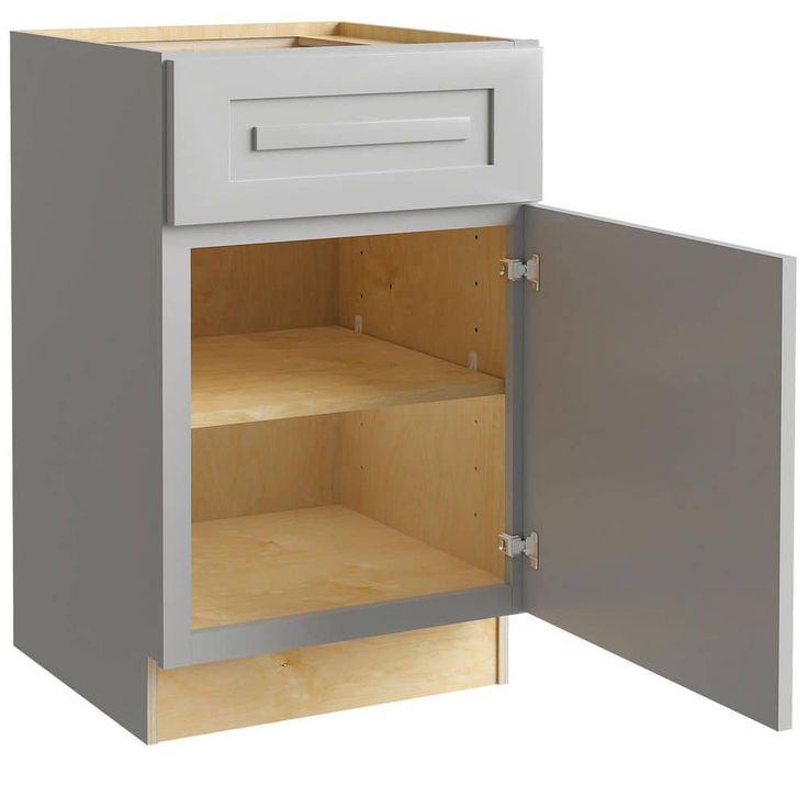 Home Decorators Collection Grayson 21 in. W x 24 in. D x 34.5 in. H Assembled Plywood Base Kitchen Cabinet in Pearl Gray with Soft Close RH