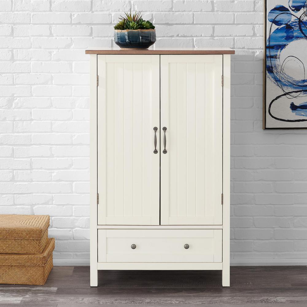 Bainport Ivory Wood Kitchen Pantry with Haze Top (28 in. W x 45 in. H) - Super Arbor