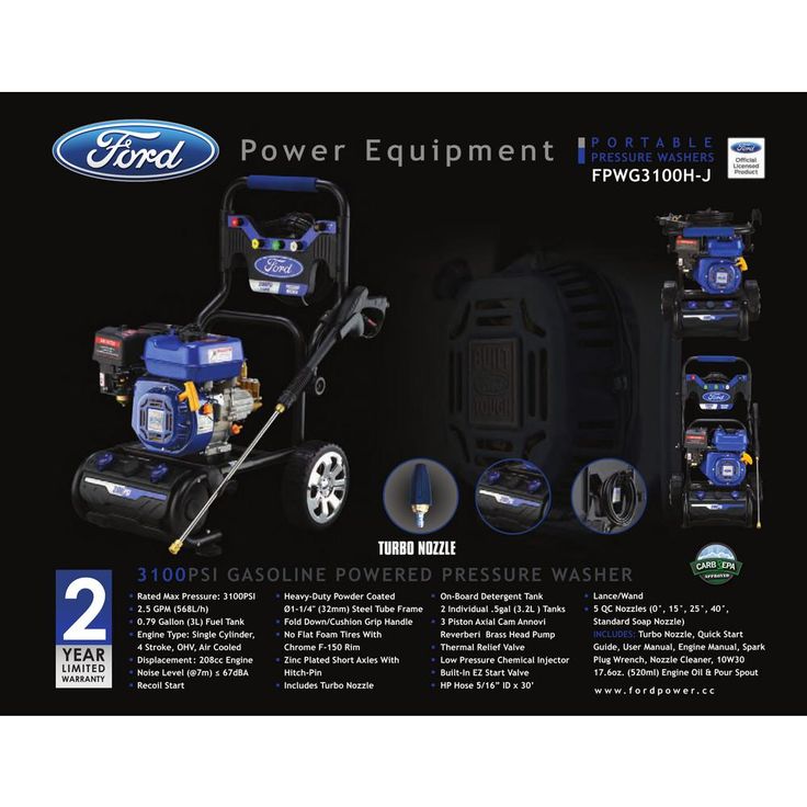 Ford 3,100 psi 2.5 GPM Gas Pressure Washer - California Compliant