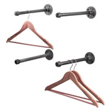 1/2 in. x 1 ft. L Black Pipe Wall Mounted Clothing Bracket Kit (Set of 4)