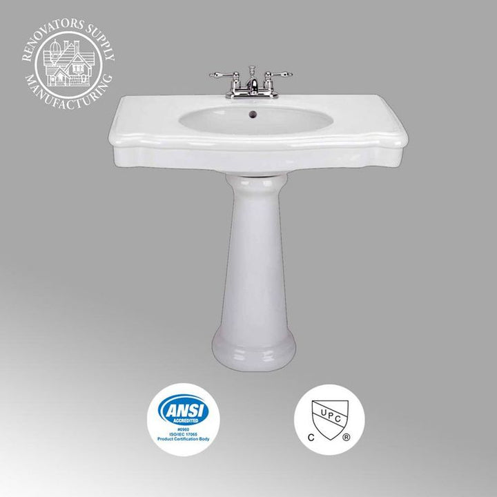 Darbyshire 34-1/2 in. Pedestal Combo Bathroom Sink in White