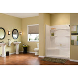 Varia 30 in. x 60 in x 76 in. 4 -pc AcrylX Acrylic Finished Shower Stall with Right Drain and Left Seat in White