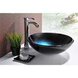 Tara Deco-Glass Vessel Sink in Deep Sea - Super Arbor