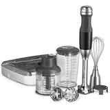 5-Speed Silver Immersion Blender with Whisk and Chopper Attachments