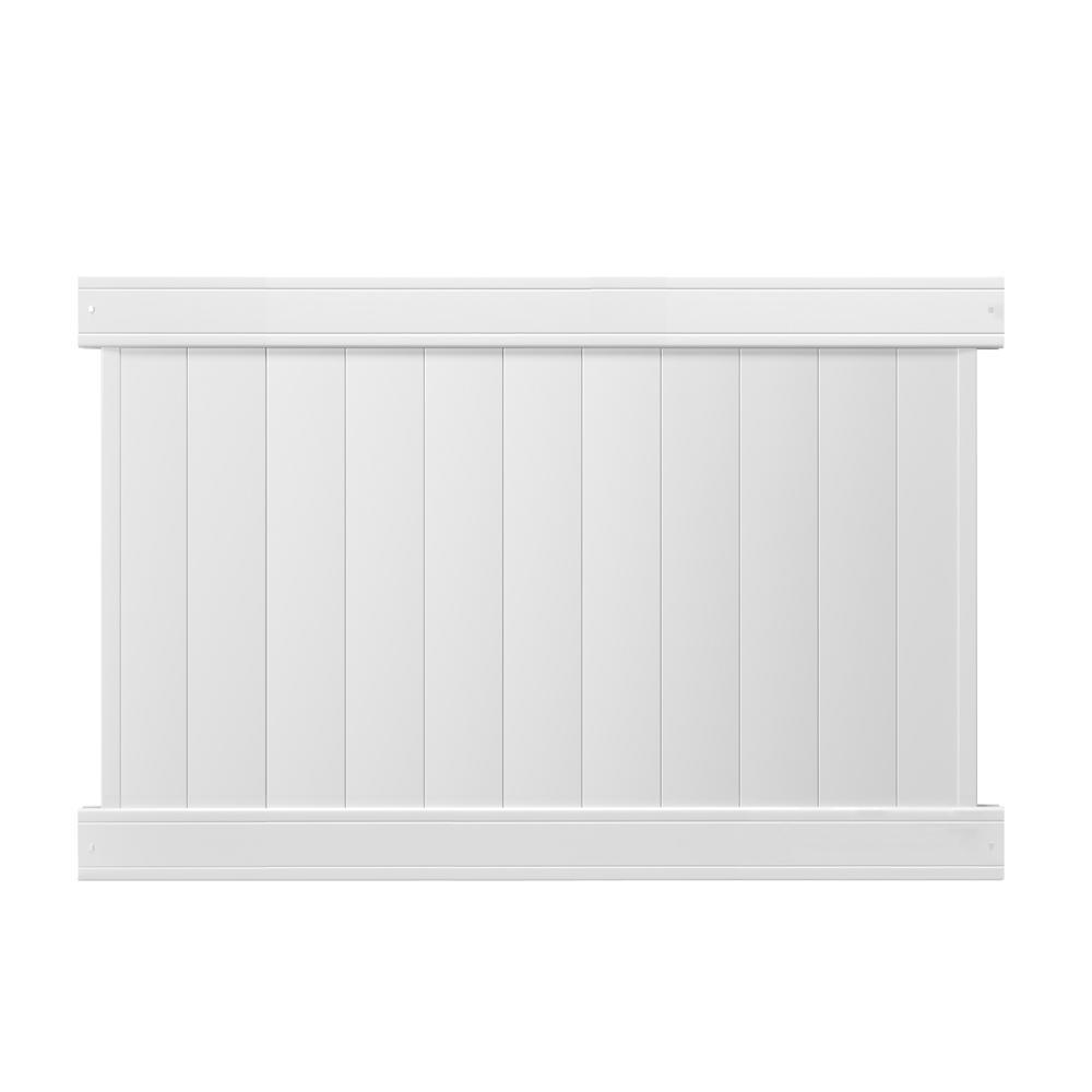 Pro Series 4 ft. H x 8 ft. W Tan Vinyl Woodbridge Privacy Fence Panel - Super Arbor