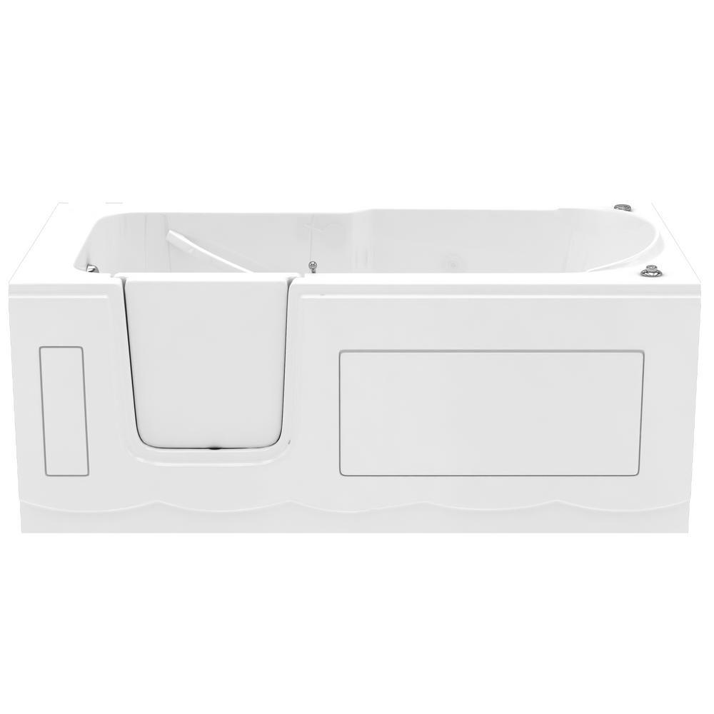Nova Heated Step-In 5 ft. Walk-In Whirlpool Bathtub in White with Chrome Trim - Super Arbor