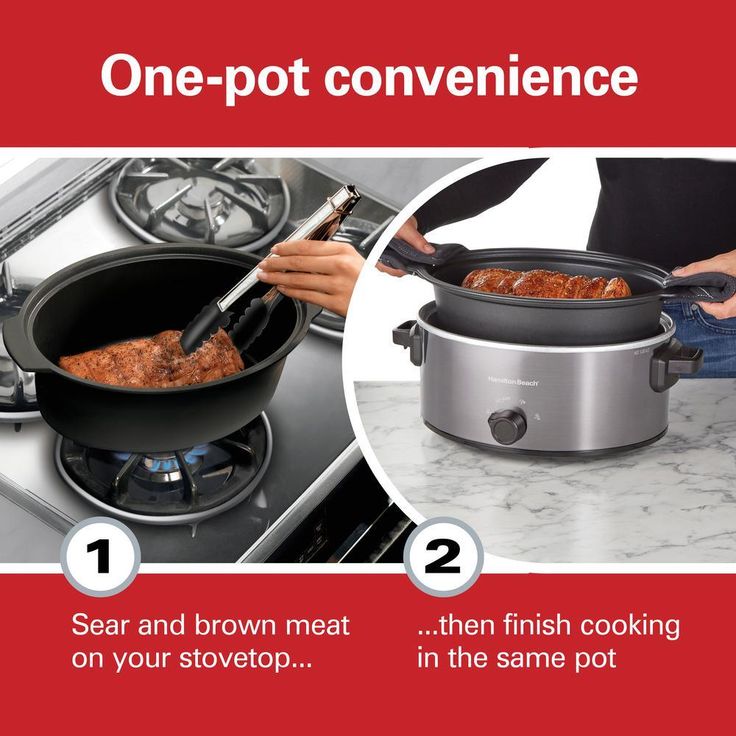Stovetop Sear and Cook 6 qt. Gray Slow Cooker