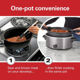Stovetop Sear and Cook 6 qt. Gray Slow Cooker