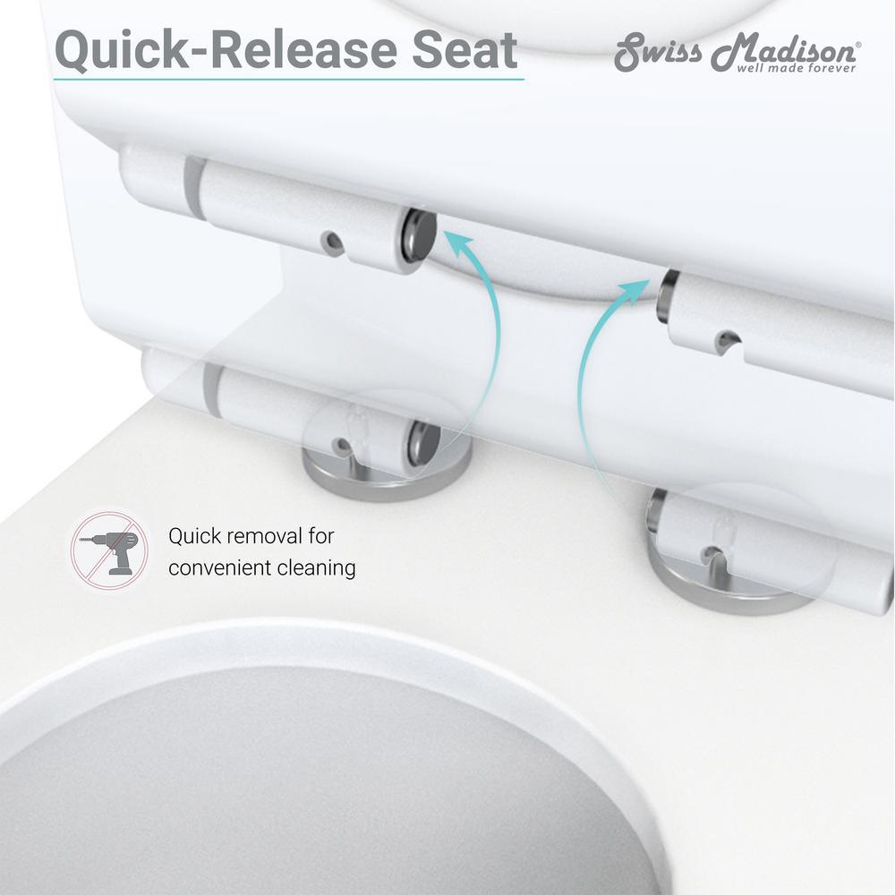 St. Tropez 1-Piece 0.8/1.28 GPF Dual Flush Elongated Toilet in White - Super Arbor