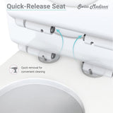 St. Tropez 1-Piece 0.8/1.28 GPF Dual Flush Elongated Toilet in White - Super Arbor