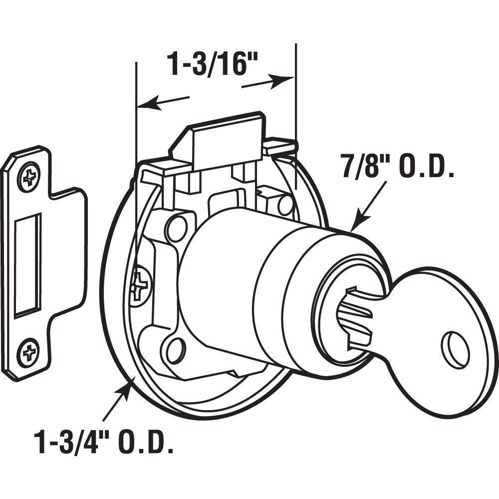 Brass spring-loaded Keyed, Surface Mount Cabinet Lock - Super Arbor
