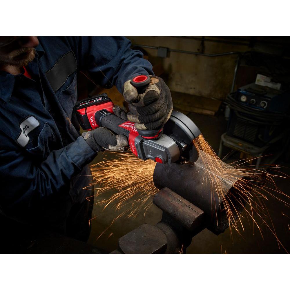 M18 FUEL 18-Volt Lithium-Ion Brushless Cordless 4-1/2 in./5 in. Braking Grinder Kit w/Two 5.0Ah Batteries and Hard Case - Super Arbor
