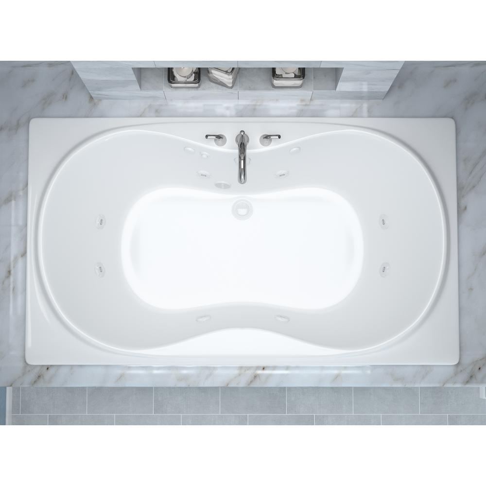 Star 6 ft. Rectangular Drop-in Whirlpool Bathtub in White - Super Arbor