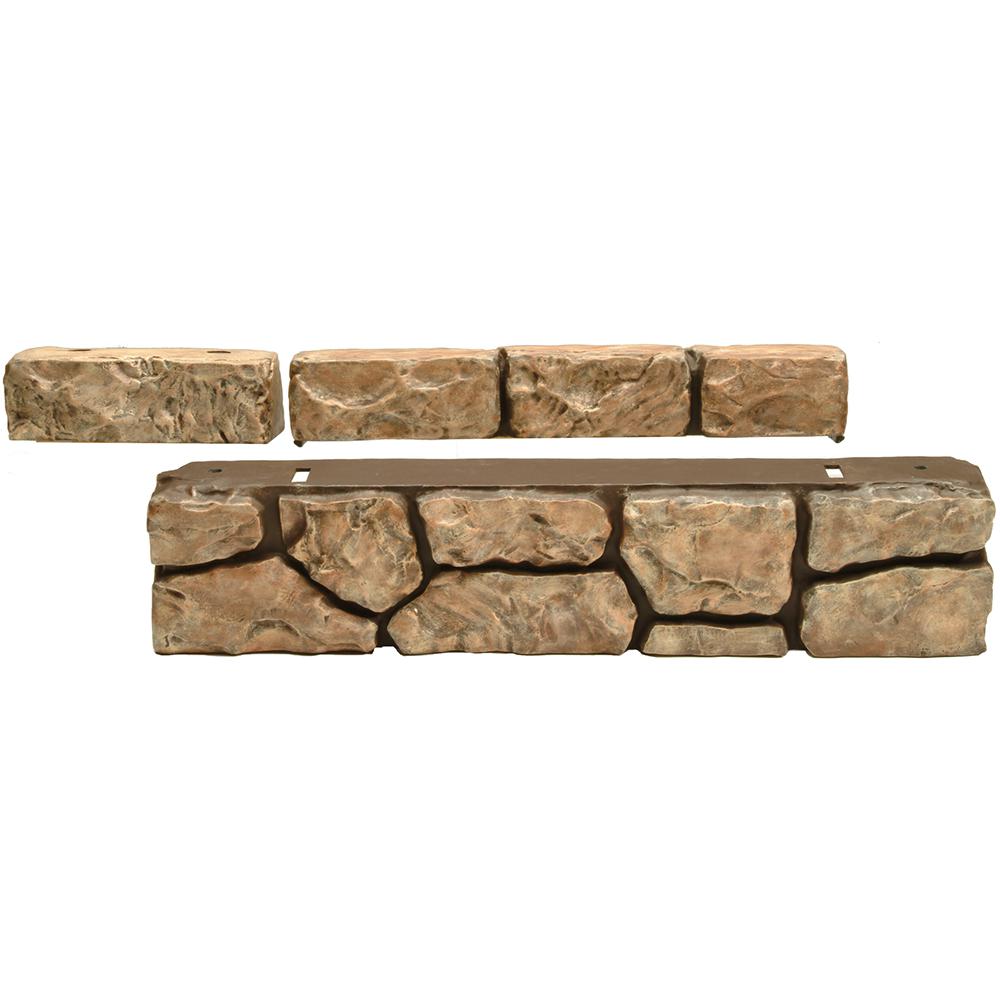 Dalen Products 6 in. x 10 ft. Tan Stone Wall Border - Super Arbor