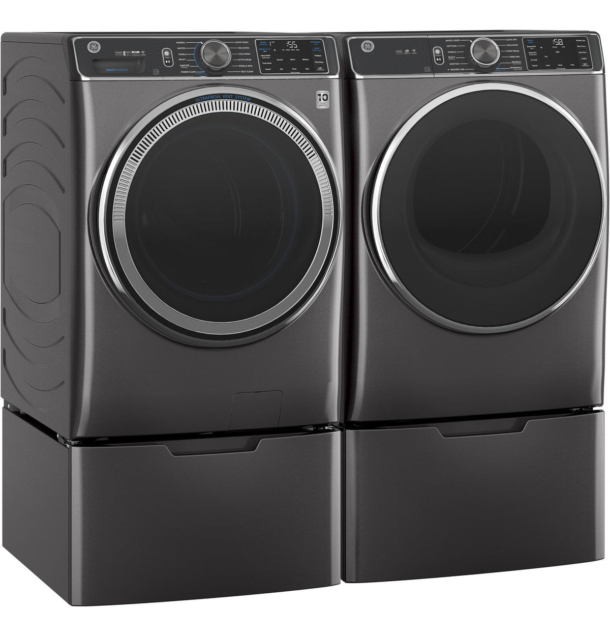 GE UltraFresh Vent System 5-cu ft Stackable Steam Cycle Front-Load Washer (White) ENERGY STAR