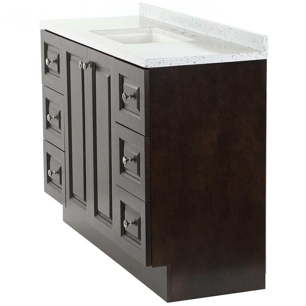 Northwood 49 in. W x 19 in. D Vanity in Dusk with Solid Surface Vanity Top in Silver Ash with White Sink - Super Arbor