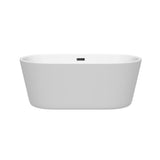 Carissa 60 in. Acrylic Flatbottom Bathtub in White with Matte Black Trim - Super Arbor