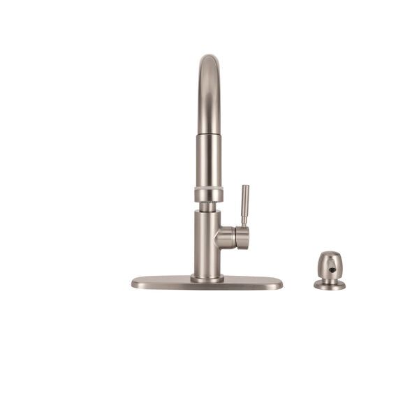 Delta Trask with Tempsense Stainless 1-Handle Deck Mount Pull-Down Handle/Lever Residential Kitchen Faucet (Deck Plate Included)