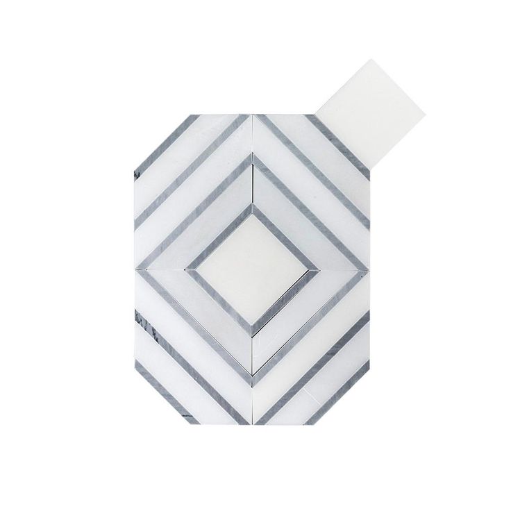 Jeffrey Court Balancing Act White 11.5 in. x 8.75 in. x 8 mm Geometric Polished Natural Stone Wall and Floor Mosaic Tile