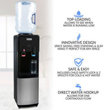 Hot and Cold Top Loading Water Dispenser in Black
