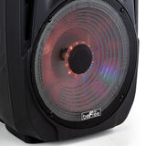 15 in. Portable Bluetooth Speaker with Sound/Volume Reactive Lights - Super Arbor