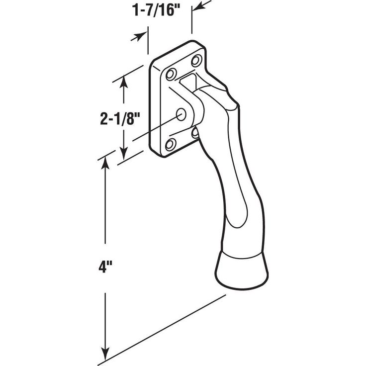 Cast Iron, Aluminum Finish, Drop Down Door Holder