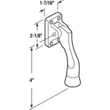 Cast Iron, Aluminum Finish, Drop Down Door Holder