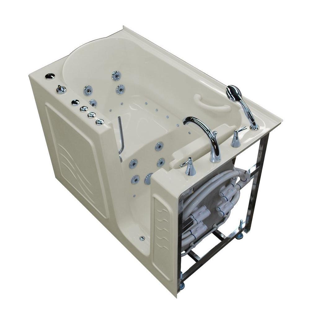 Nova Heated 5 ft. Walk-In Air and Whirlpool Jetted Tub in White with Chrome Trim - Super Arbor
