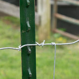 Everbilt 1-3/4 in. x 3-1/2 in. x 8 ft. Green Steel Fence T-Post with Anchor Plate