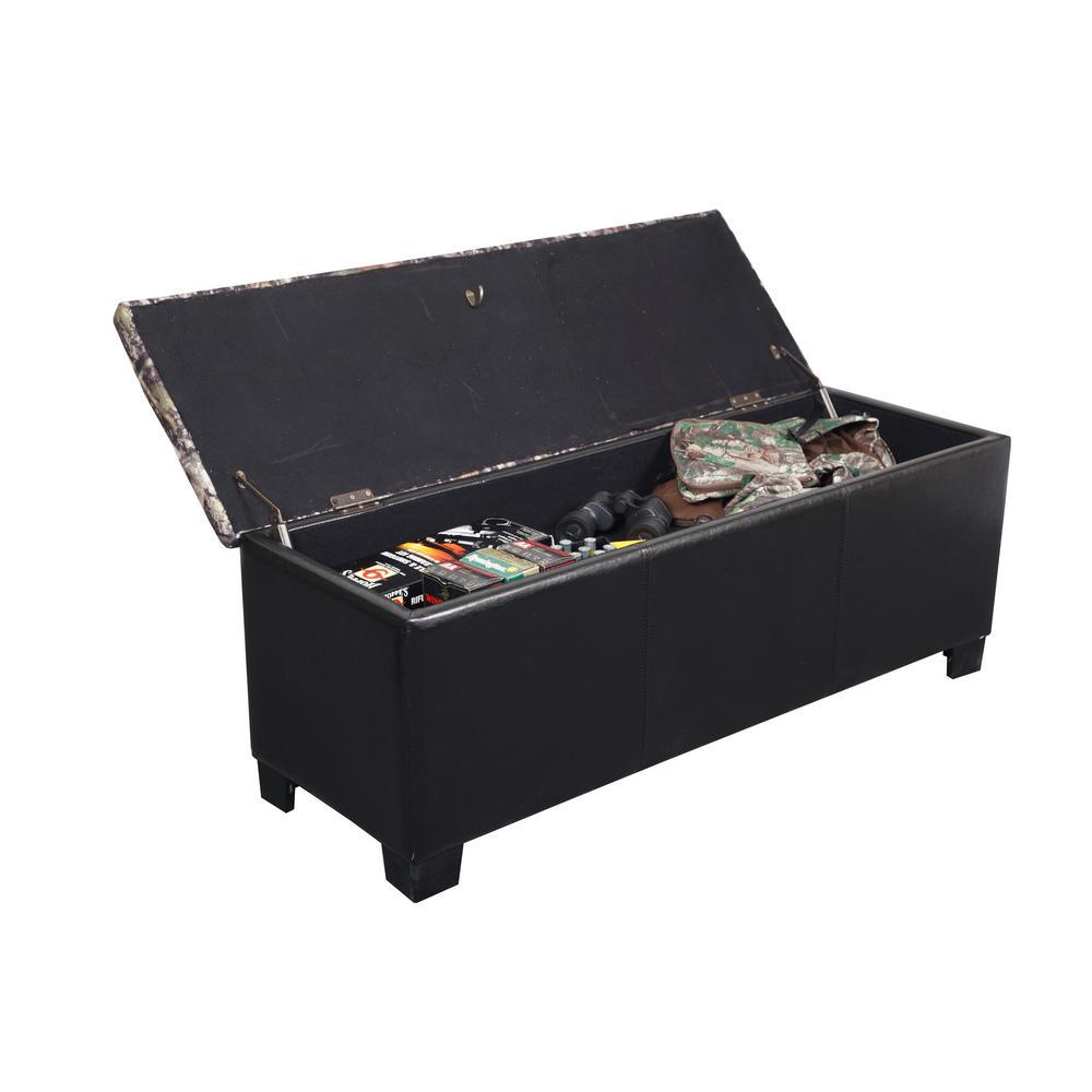 4-Gun Storage Camouflaged Entryway Bench in Brown - Super Arbor
