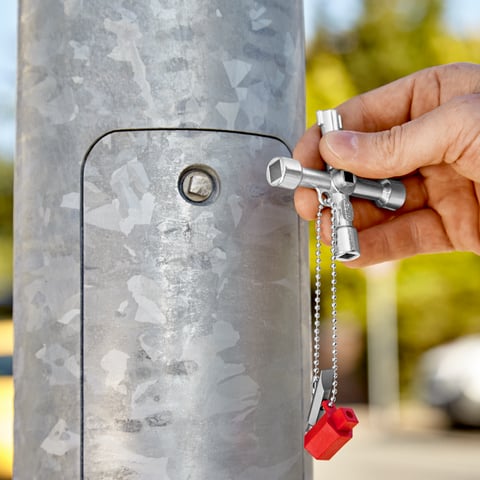 KNIPEX Control Cabinet Key, 4-Way with Reversible PH2/Slotted Bit, 00 11 03
