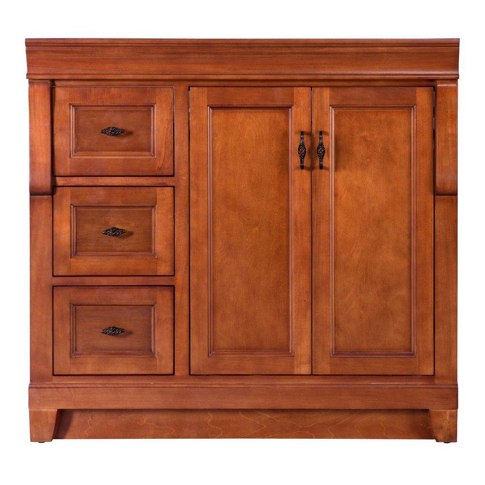 Naples 30 in. W 21.63 in. D Vanity Cabinet Only in Warm Cinnamon with Left Hand Drawers - Super Arbor