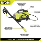 RYOBI 1,800 PSI 1.2 GPM Wheeled Electric Pressure Washer