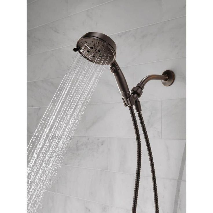 7-Spray 5 in. Single Wall Mount Handheld Shower Head in SpotShield Venetian Bronze