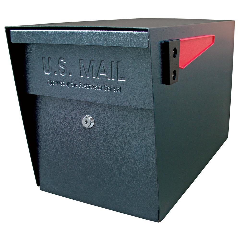 Locking Post Mount Mailbox with High Security Reinforced Patented Locking System, Black - Super Arbor