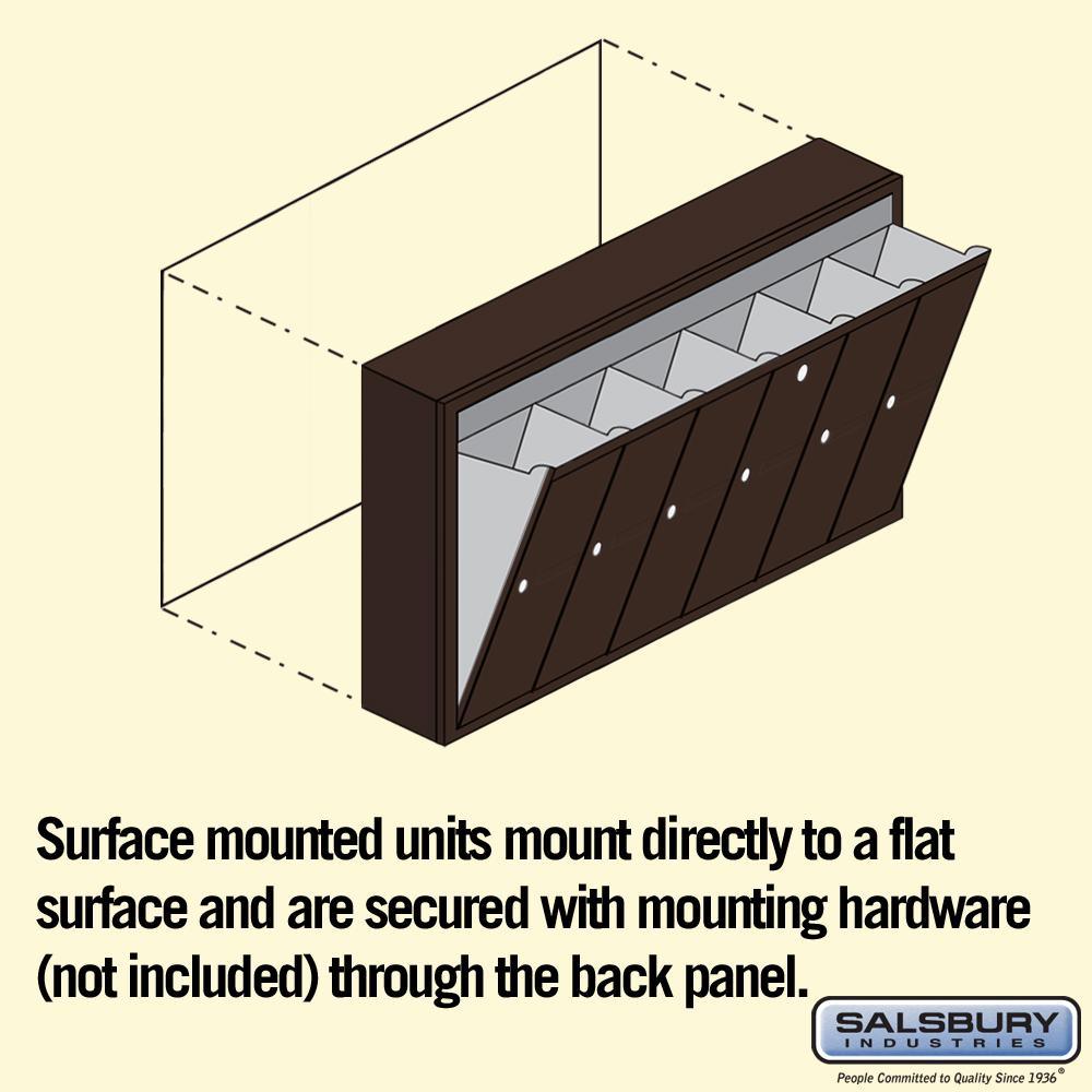3500 Series Bronze Surface-Mounted Private Vertical Mailbox with 6 Doors - Super Arbor