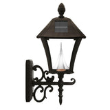 Baytown Solar Black Outdoor Post/Wall Light with Bright/Warm-White LEDs
