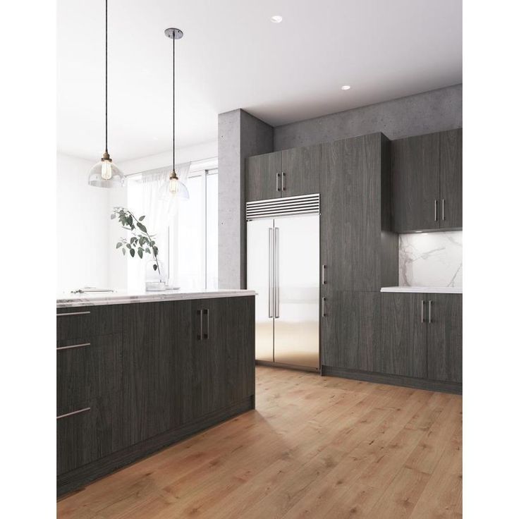 Cambridge 15-in W x 34.5-in H x 24-in D Carbon Marine Wood Engineered Wood Door Base Stock Cabinet