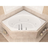 Carnelian 5 ft. Center Drain Whirlpool and Air Bath Tub in White - Super Arbor