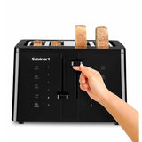 Touchscreen 4-Slice Black Wide Slot Toaster