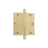 Nostalgic Warehouse 3.5 in. Antique Pewter Ball Tip Residential Hinge with 5/8 in. Radius Corners - Super Arbor