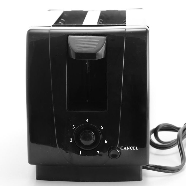 2-Slice Black Wide Slot Toaster