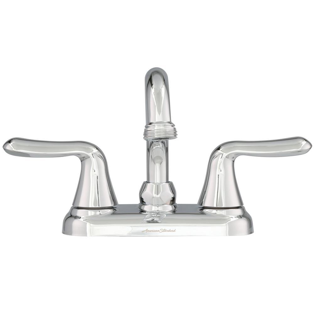 Colony Soft 4 in. 2-Handle Low Arc Laundry Faucet in Polished Chrome with Hose End - Super Arbor