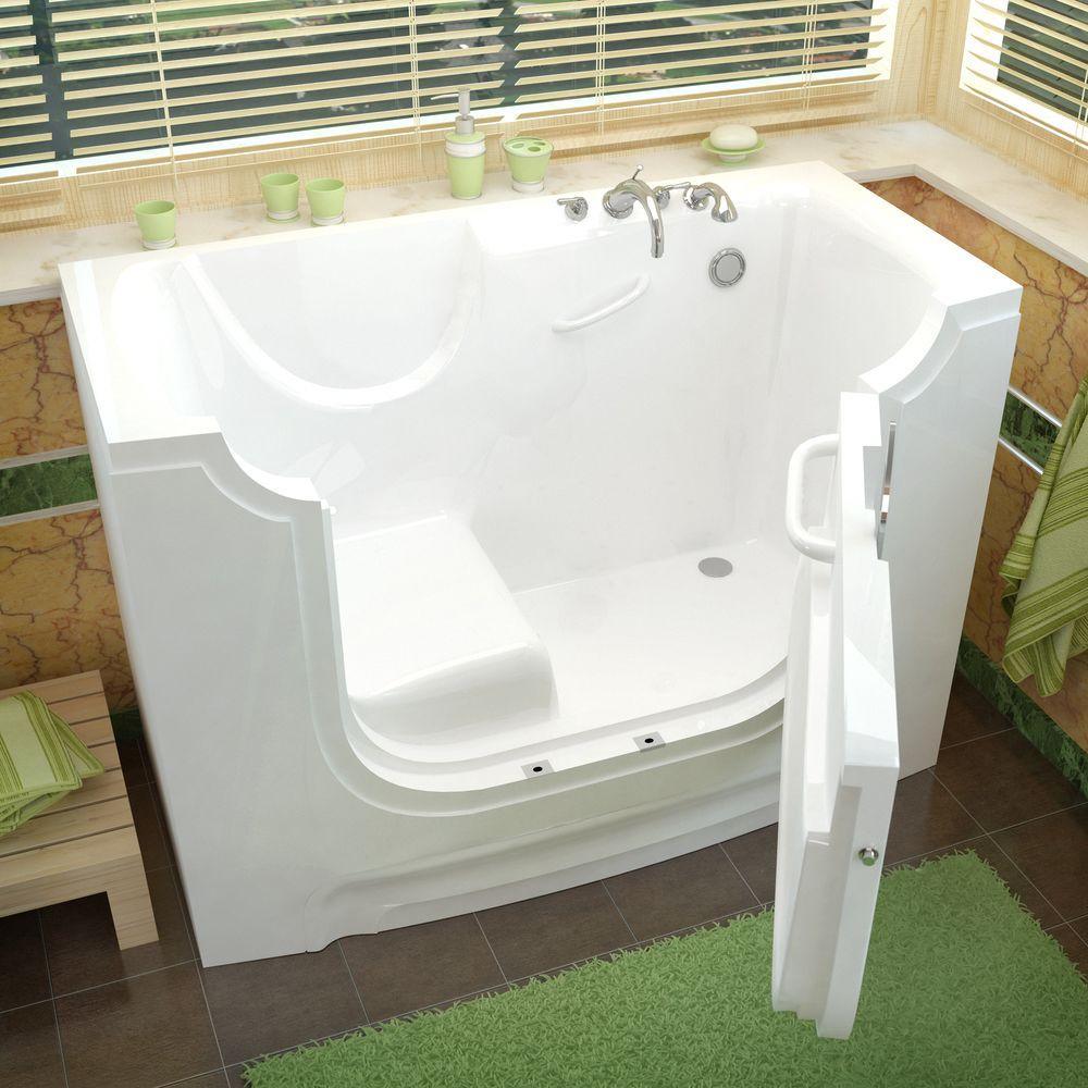 HD Series 30 in. x 60 in. Right Drain Wheelchair Access Walk-In Soaking Bathtub in White - Super Arbor