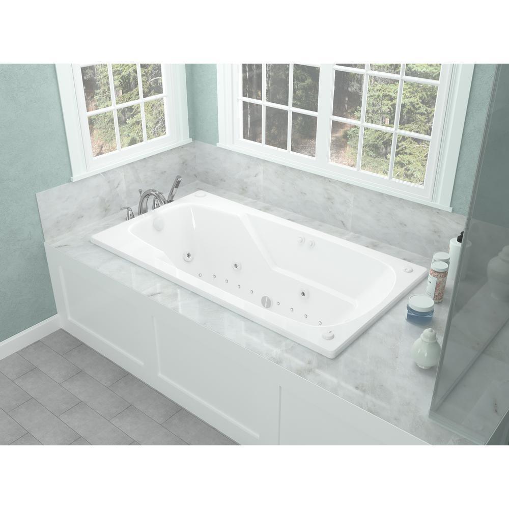 Coral 5 ft. Rectangular Drop-in Whirlpool and Air Bath Tub in White - Super Arbor