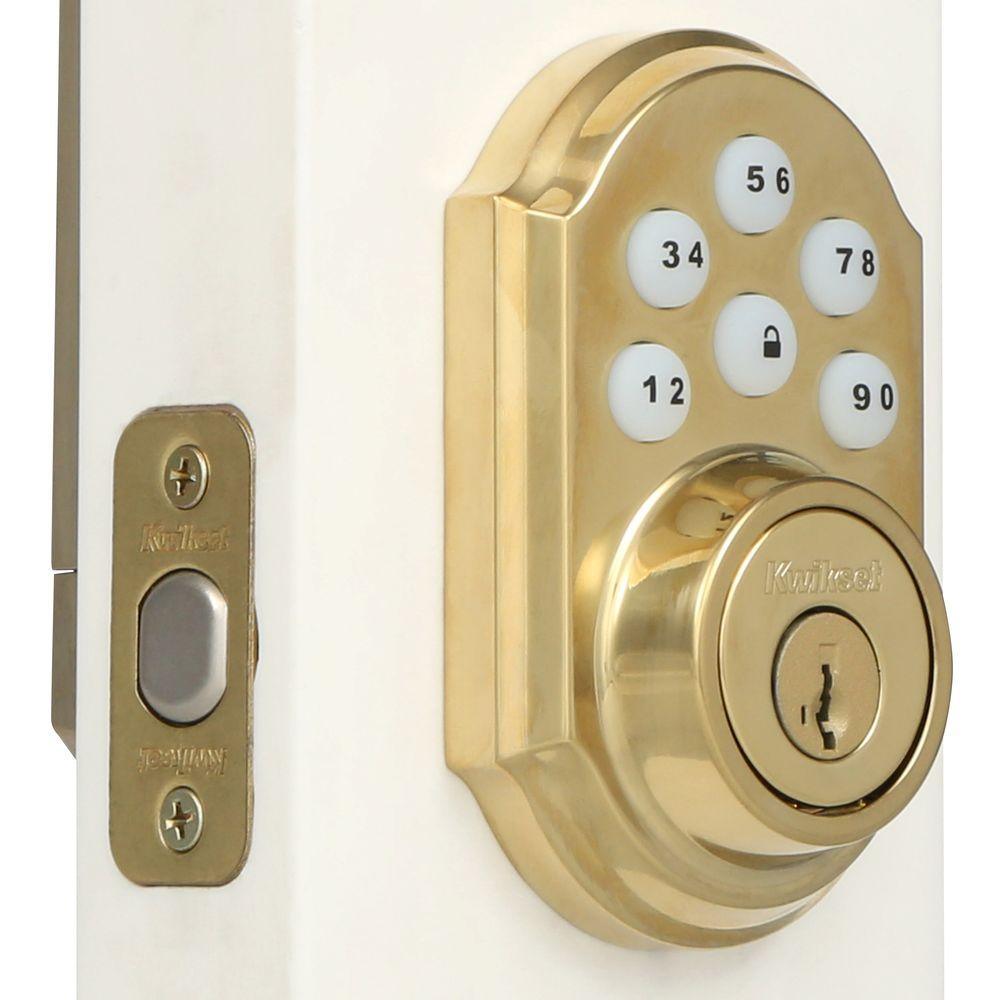 Z-Wave SmartCode Lifetime Polished Brass Single Cylinder Electronic Deadbolt Featuring SmartKey Security - Super Arbor