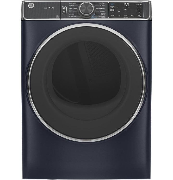 GE 7.8 cu. ft. Smart 240-Volt Sapphire Blue Stackable Electric Vented Dryer with Steam and Sanitize Cycle, ENERGY STAR