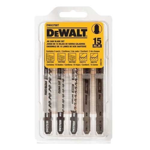DEWALT 15-Pack T-shank Bi-metal Jigsaw Blade Set