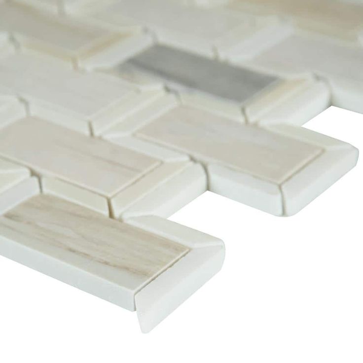 Angora Framework 12 in. x 12 in. x 10mm Polished Marble Mesh-Mounted Mosaic Tile (10 sq. ft./case)